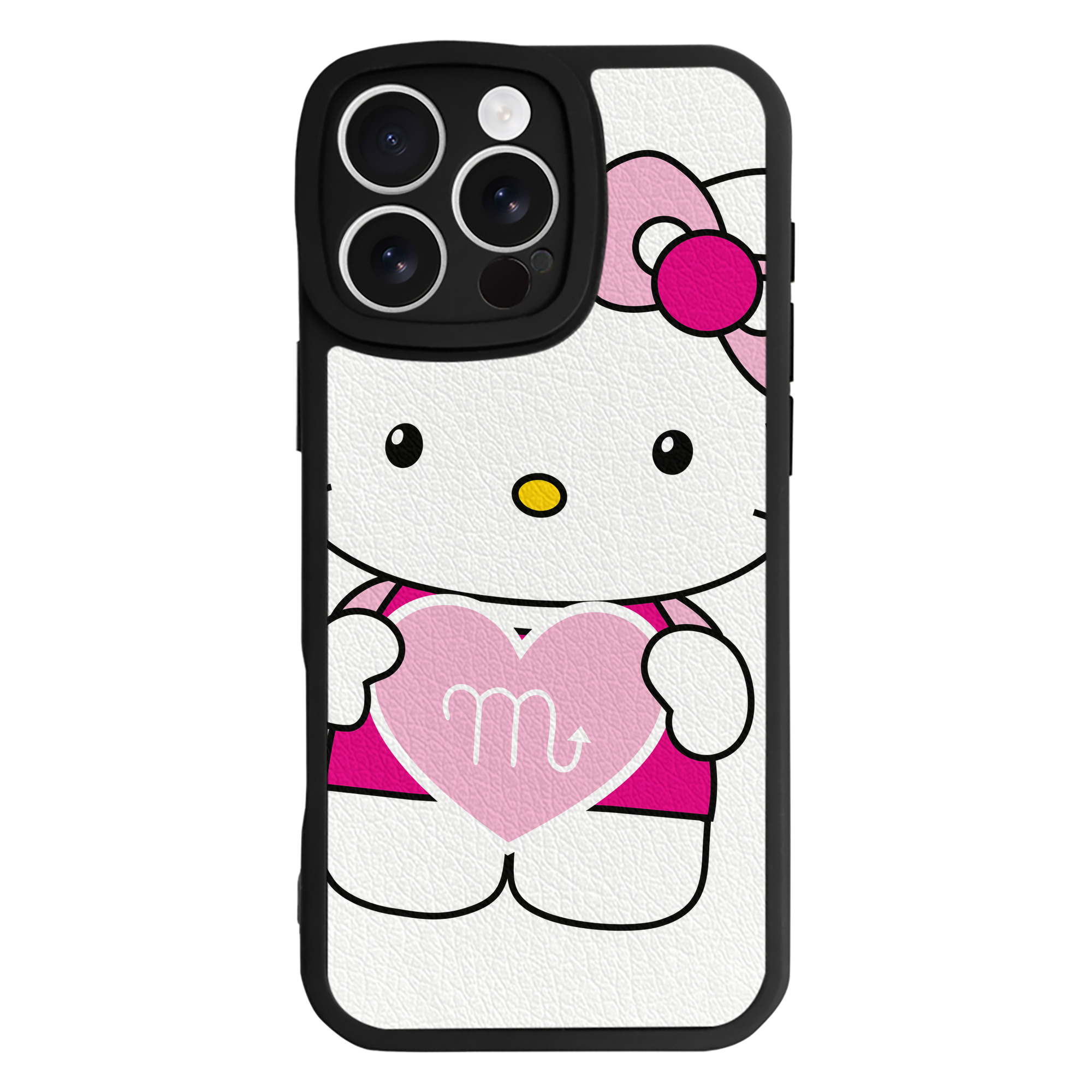（画像用） Hello Kitty ハローキティ 【iPhone 16シリーズ対応】シリコンスマホケース（レザー調） 材質：シリコン